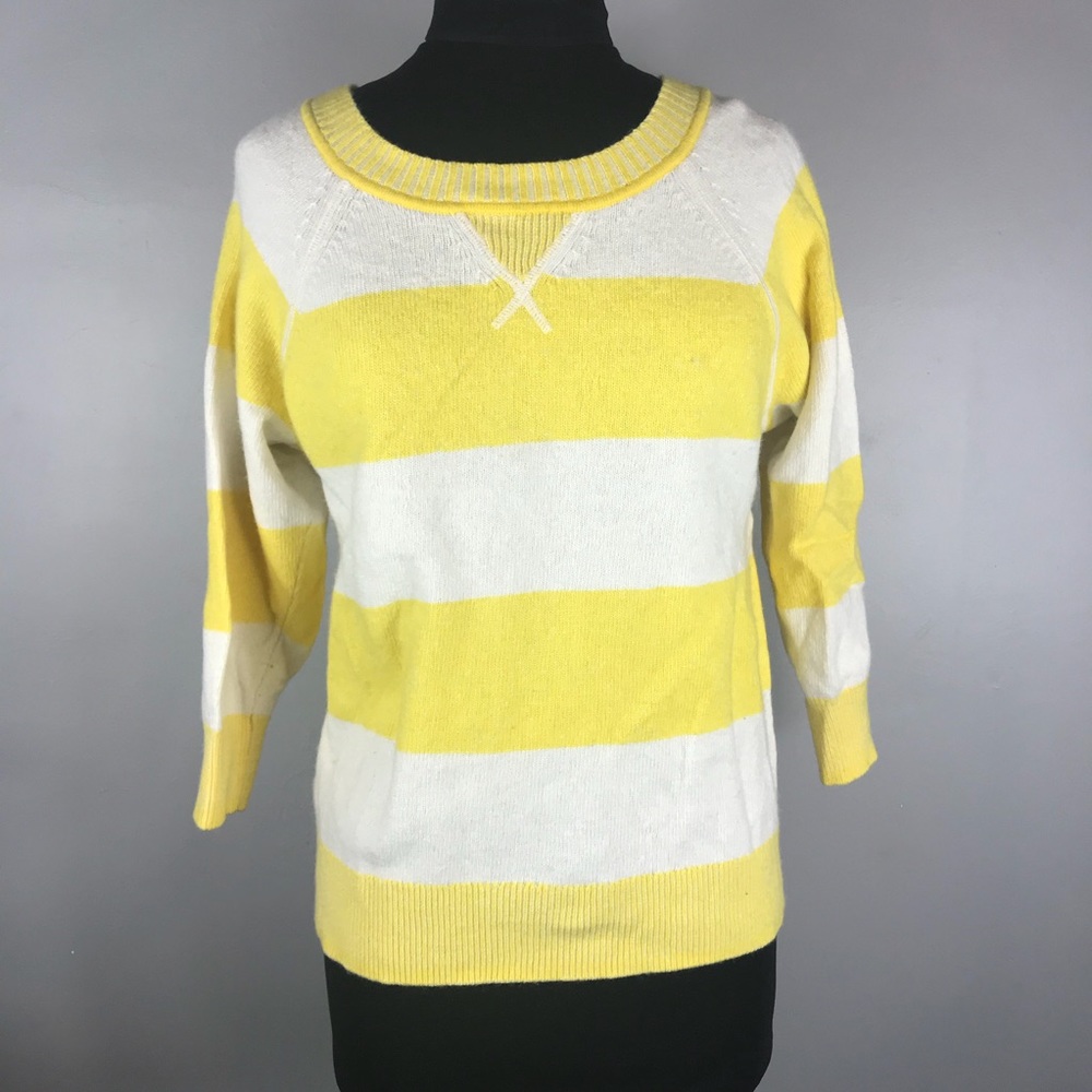 J. Crew stripes yellow sweater size large